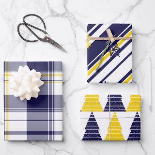 Maize and Blue gift wrapping 3-pack   Sheets