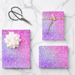 Majestic Pink Purple Nebula Galaxy Glitter  Sheets