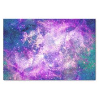 Majestic Teal Purple Starry Space Nebula Tissue Paper