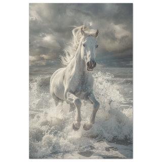 Majestic White Horse Decoupage  Tissue Paper