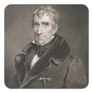 Major General William Henry Harrison, engraved by Square Sticker