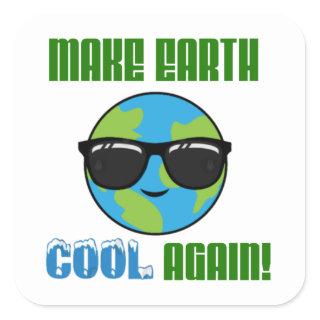 Make Earth Cool Again Earth Day Square Sticker