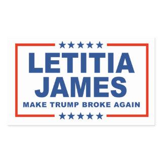 Make Trump Broke Again - Letitia James Rectangular Sticker