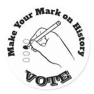 Make Your Mark on History Classic Round Sticker