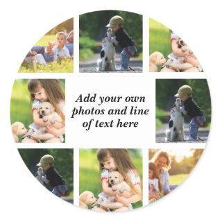 Make your own photo collage and text   classic round sticker