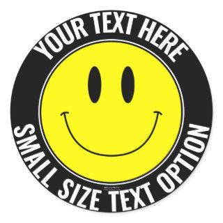 Make Your Own Smilie Round Sticker (Small Text)
