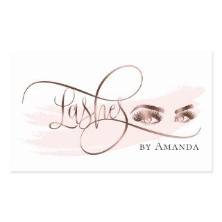 Makeup artist Eyelashes Rose Gold Beauty Salon Eye Rectangular Sticker