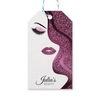 Makeup with glitter effect gift tags