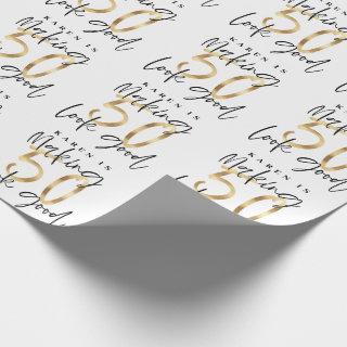 Making 50 look good gold birthday gift wrap
