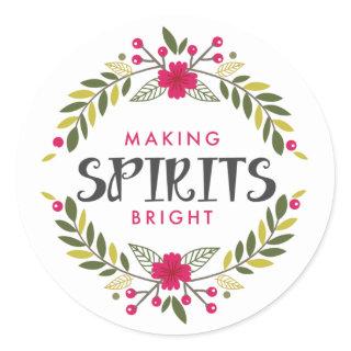 Making Spirits Bright Wreath Holiday Sticker