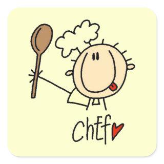 Male Chef Square Sticker