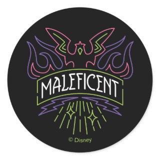 Maleficent | Neon Badge Logo Classic Round Sticker