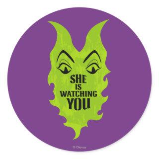 Maleficent - She is Watching You Classic Round Sticker