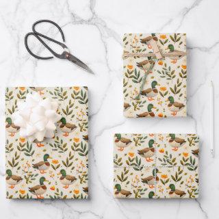 Mallard Ducks in A Forest Pattern  Sheets
