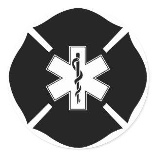 Maltese Cross & Star of Life Classic Round Sticker