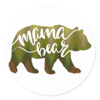 Mama  bear  - Choose background color Classic Round Sticker