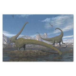 Mamenchisaurus dinosaurs herd - 3D render Tissue Paper