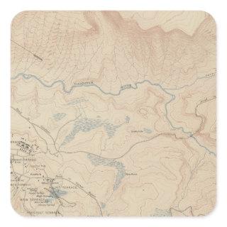 Mammoth Hot Springs and Vicinity 2 Square Sticker