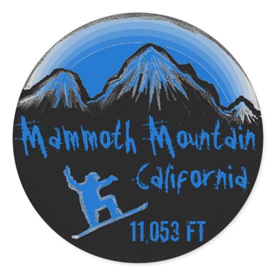 Mammoth Mountain California blue snowboard sticker
