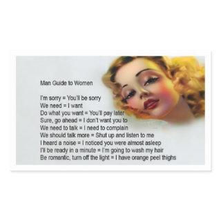 Man Guide To Woman Rectangular Sticker