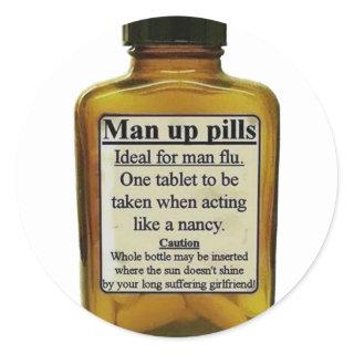 Man Up Pills Classic Round Sticker
