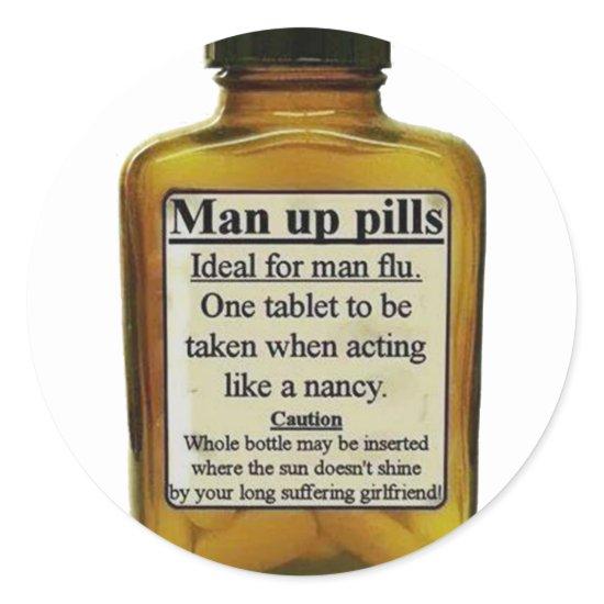 Man Up Pills Classic Round Sticker