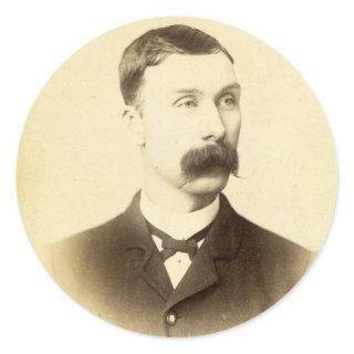 Man with Mustache Vintage Victorian Gentleman Classic Round Sticker