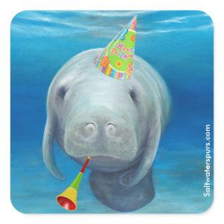 Manatee Birthday Stickers