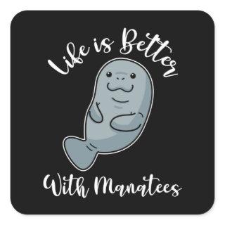 Manatee Gift Men Women Save The Manatees Square Sticker