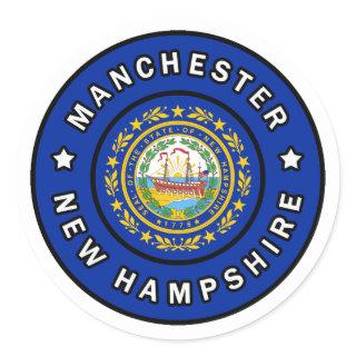Manchester New Hampshire Classic Round Sticker