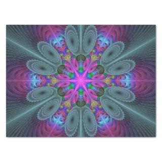 Mandala Colorful Spiritual Fractal Art With Pink Tissue Paper