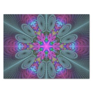 Mandala Colorful Spiritual Fractal Art With Pink Tissue Paper