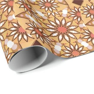 Mandala pattern, caramel tan, chocolate brown