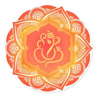 Mandala Pattern Festive Ganesh/ Indian God  Classic Round Sticker