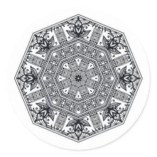 Mandala Round Ornament Classic Round Sticker