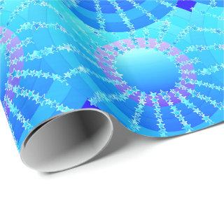 Mandala with Stars - turquoise satin gradient