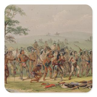 Mandan Archery Contest, c.1832 Square Sticker