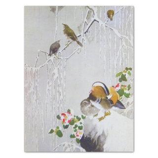 Mandarin Duck in Snow Scene, Watanabe Seitei Tissue Paper