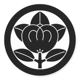 Mandarin orange in circle classic round sticker