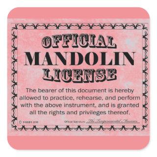 Mandolin License Square Sticker
