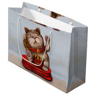 Maneki-neko Beckoning cat Large Gift Bag