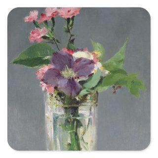 Manet | Pinks and Clematis in a Crystal Vase, 1882 Square Sticker