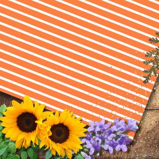 Mango and White Horizontal Striped