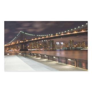 Manhattan Bridge and NYC Skyline Rectangular Sticker