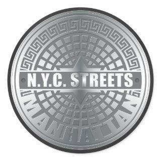 Manhole Covers Manhattan Classic Round Sticker