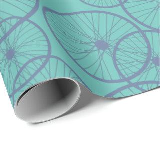 Manly Blue Cyclist Bike Wheels Patterned