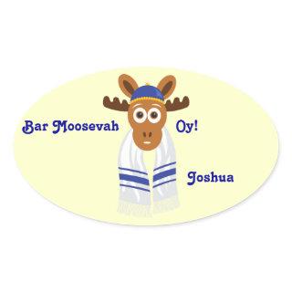 Manny The Moose Head_Bar Moosevah Oy!_personalized Oval Sticker