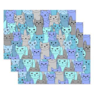 Many Blue Cats Design  Set