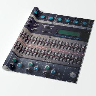 Many buttons on a sound mixer in a recording studi