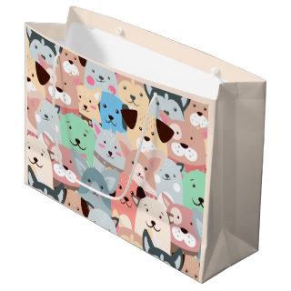 Many Colorful Dogs Design Large Gift Bag